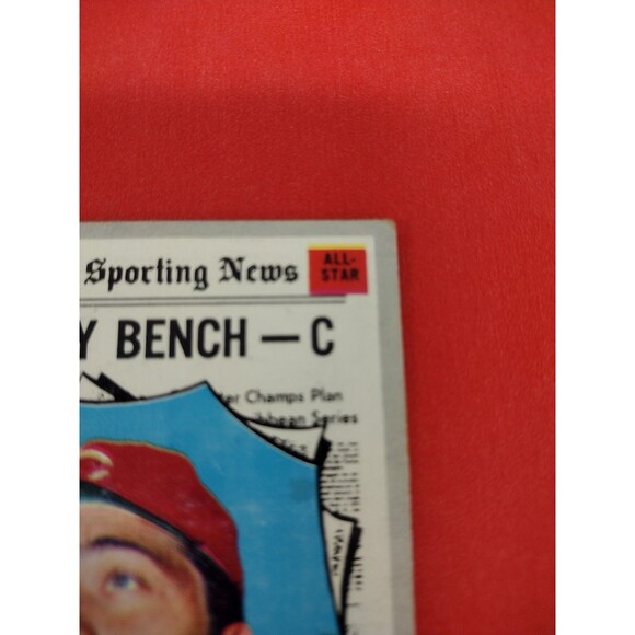 JOHNNY BENCH - 1970 Topps Card # 464 - Sporting News All-Star Cincinnati Reds - Picture 4 of 11